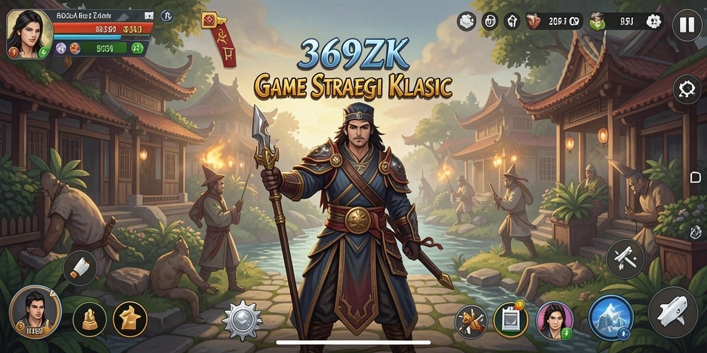 Screenshot dari gameplay strategi yang mendebarkan