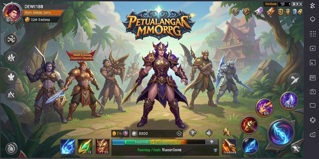 Tampilan gameplay menarik dari DEWI188 di dunia MMORPG yang luas.