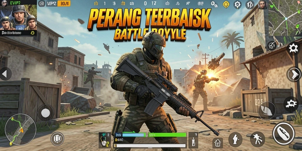 Tampilan action Battle Royale yang mendebarkan di EVIP2.
