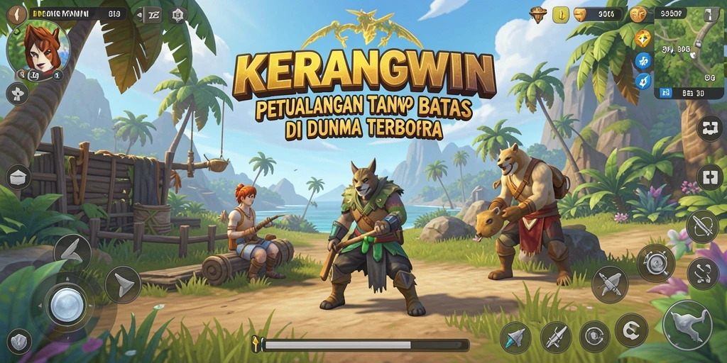 Tampilan gameplay KERANGWIN yang mengesankan di dunia terbuka.