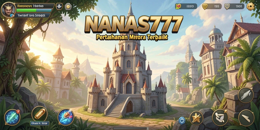 Screenshot gameplay NANAS777 menampilkan strategi Tower Defense yang mendebarkan.