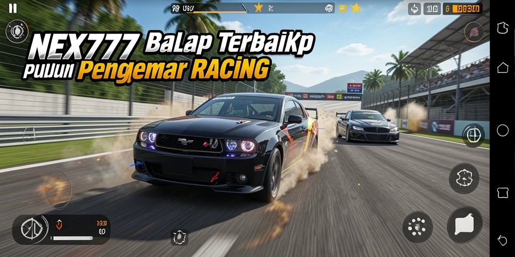 Tampilan gameplay intens dari balapan seru di NEX777.
