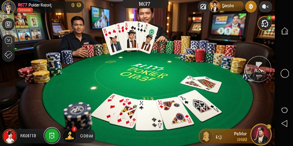 Tampilan gameplay Poker yang seru di RK77.