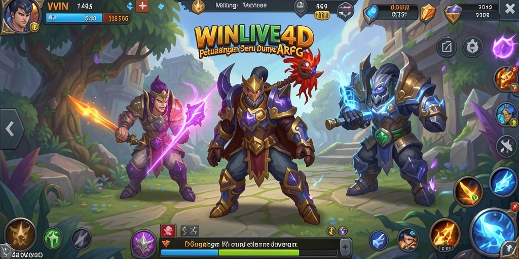 Tampilan gameplay seru dalam WINLIVE4D dengan pertempuran yang dinamis.