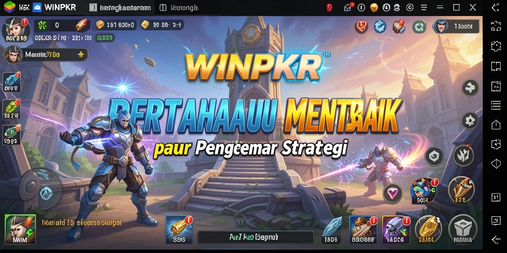 Screenshot gameplay WINPKR menunjukkan menara yang siap bertahan dari serangan musuh.